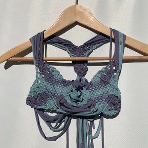 Indah woven beach boho bandeau top Sz XS